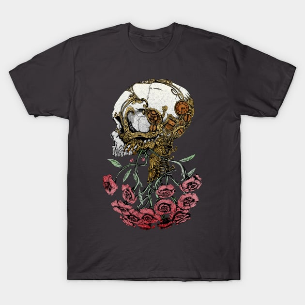 Skull Bloom T-Shirt by Grumpinpumpkin